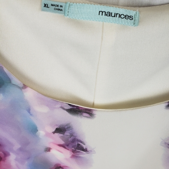 Maurices Ivory Multicolored Sleeveless Dress Sz XL - Picture 4 of 9